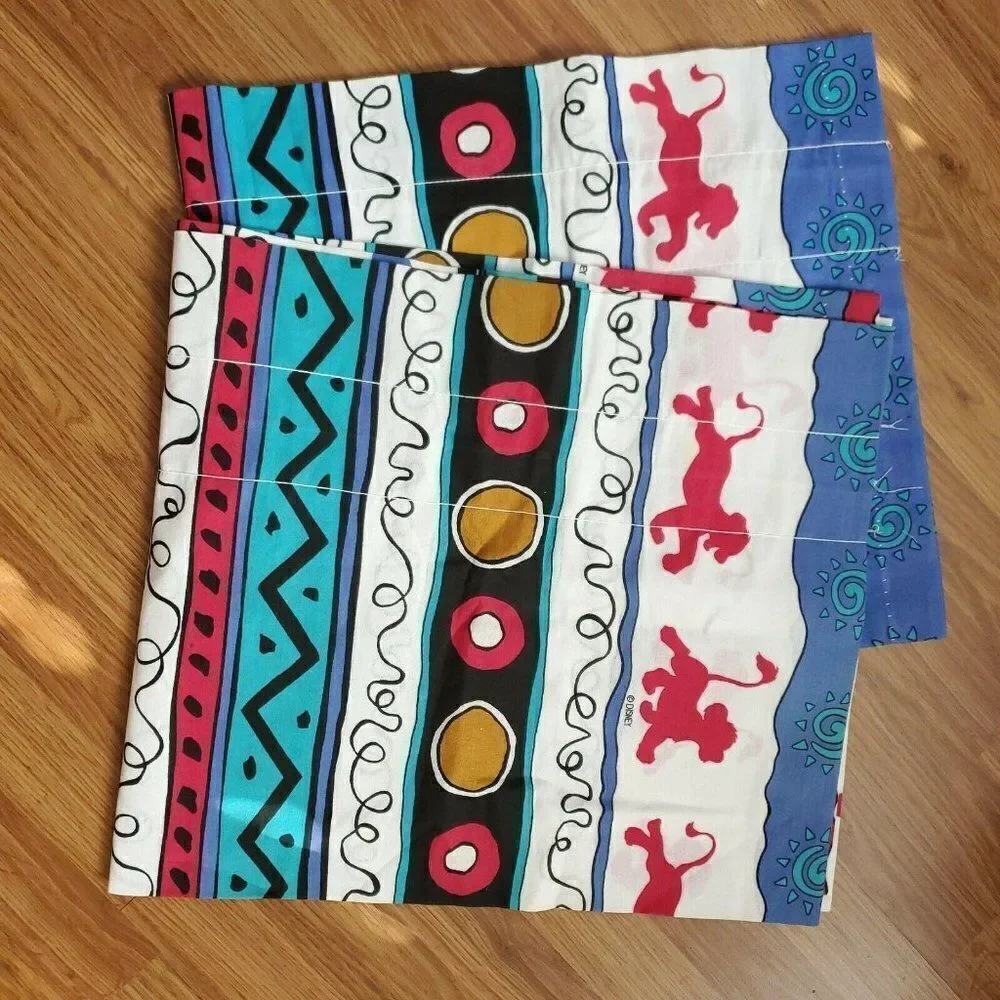 Vintage 90s Disney The Lion King 2 Curtains Valances Pair